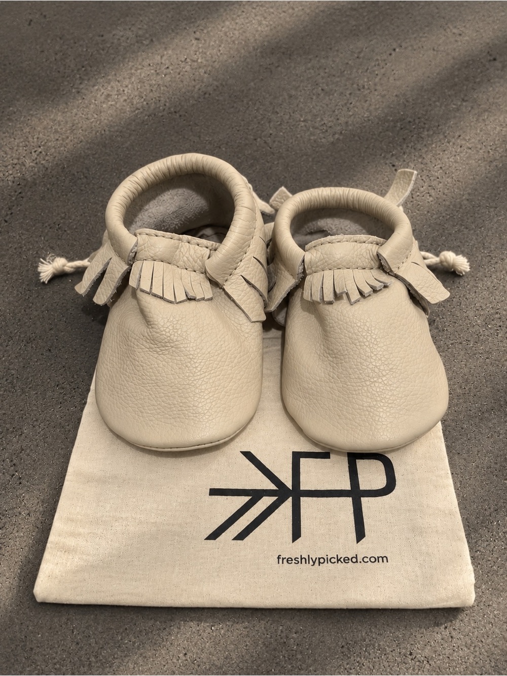 Freshly Picked Cream Fringe Moccasins for Baby